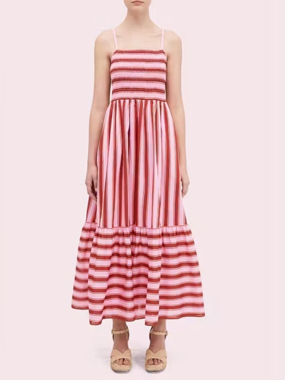Kate Spade Striped Pink & Red Maxi Sundress